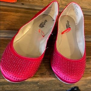 Pink sparkle flats size 6